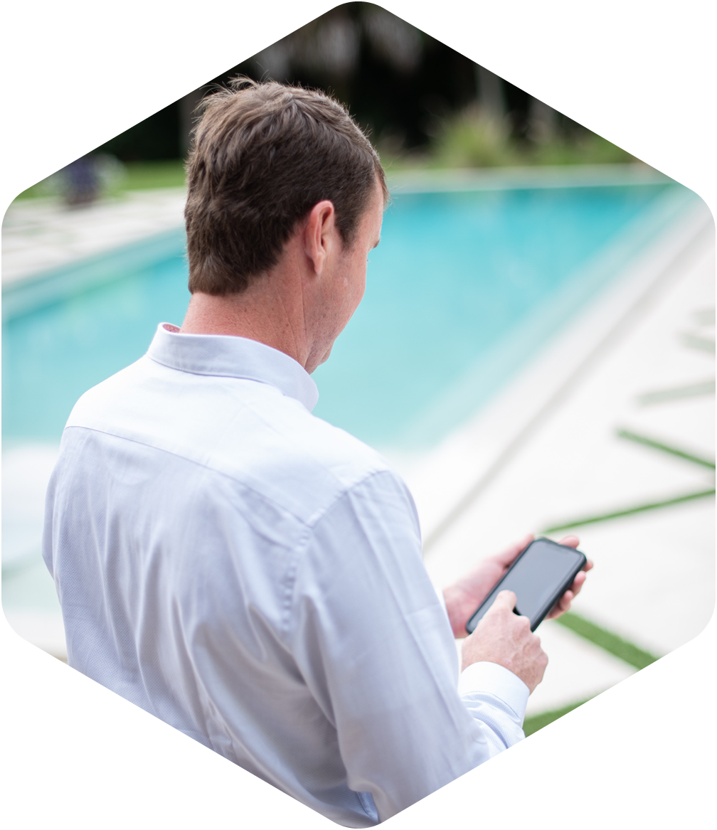 man viewing phone